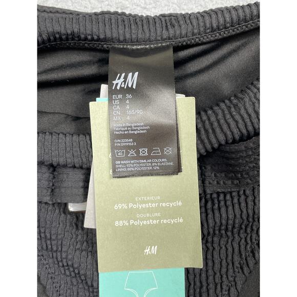 H&M Womens 2-Piece Black Bikini Top Size 34C Bottoms Size 4 - Picture 8 of 9